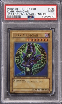 2002 Yu-Gi-Oh! LOB 1st Edition Asian English #005 Dark Magician - PSA MINT 9